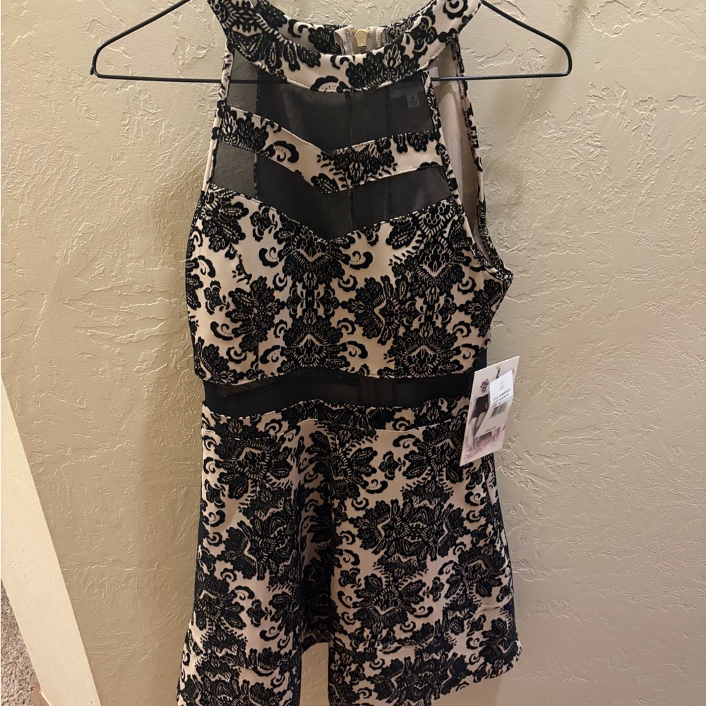 Honey and Rosie Black and Khaki Lace Dress